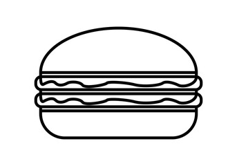 Icono de hamburguesa en fondo blanco.