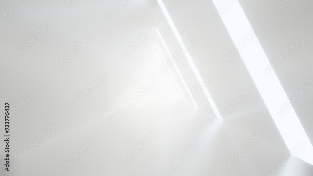Aufkleber abstract white futuristic triangle tunnel architecture