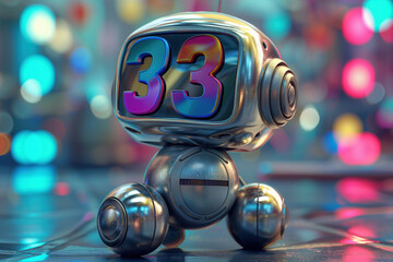 Quirky colorful robot