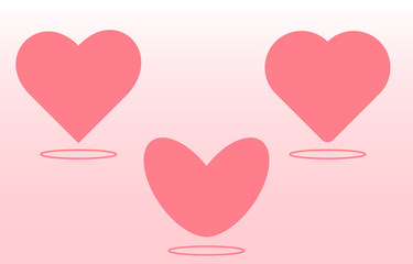 Collection of heart illustrations, Love symbol icon set, love symbol vector