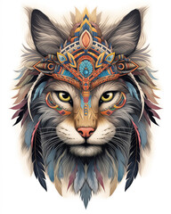 Detailed Cat Illustration with Realistic Charm