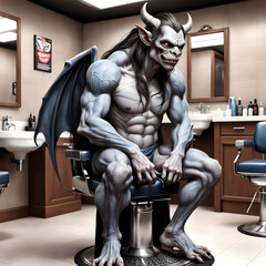 gargoyle in the barbershop