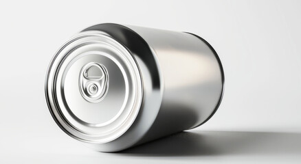 Thin aluminum juice can isolated on white background

