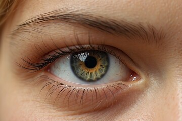 Fototapeta premium Close-up shot of a closed child's eye, eyelashes