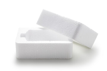 shockproof styrofoam packing box isolated on white background