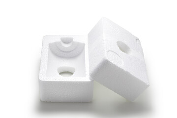 shockproof styrofoam packing box isolated on white background