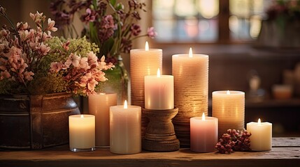 cozy candle home decor