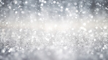 Abstract soft silver and white glitter light texture defocused concept background.
