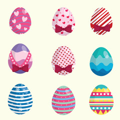 Vector illustration Happy Easter Eggs Editable post banner template