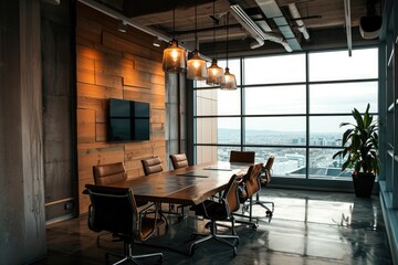 Innovative Workspace: Modern and Contemporary Business Office Design for Startup Company - obrazy, fototapety, plakaty