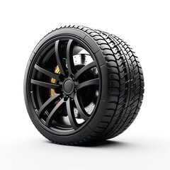 Obraz premium Car Tyre on white background