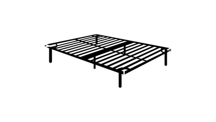 Metal Queen Bed Frame, black isolated silhouette