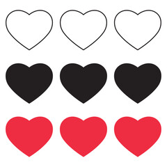 vector black and pink heart symbols