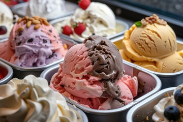 Various flavors, such as fruits, nuts, or swirls, are added to the ice cream during the freezing process to create diverse and enticing flavor profiles