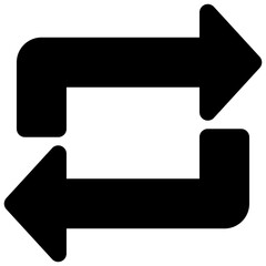 continuous arrow vector glyph icon