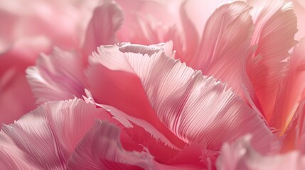 Close-Up of Pink Parrot Tulips in Soft Light