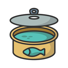 Canned fish icon vector on trendy design