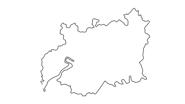 animated sketch of a map of Gloucester in England
