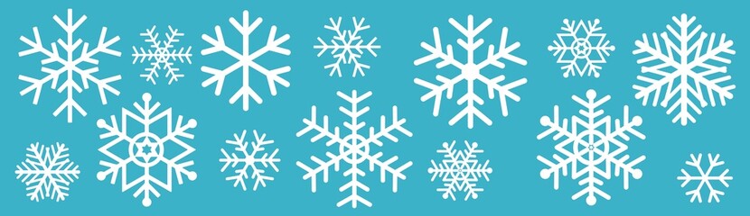 Set of snowflakes illustration - obrazy, fototapety, plakaty