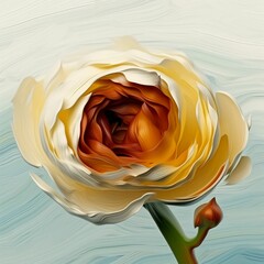 AI generated illustration of a yellow flower in watercolors