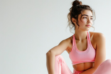Woman in Pink Sports Bra Top and Leggings