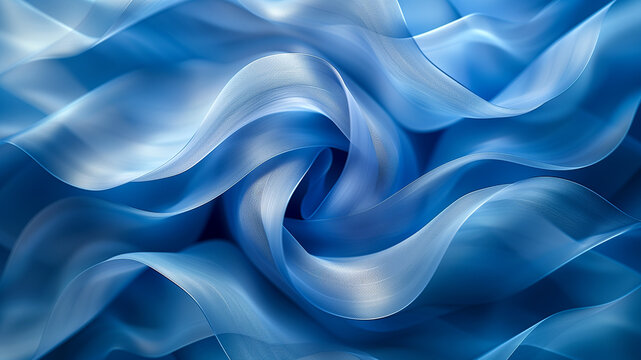 Ethereal blue abstract wavy lines, elegant sense of fluidity