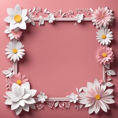 A delicate assortment of paper cutout flowers in white and shades of pink forming