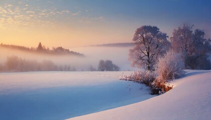     Sunrise Serenity: Embracing the Softness of a Winter Landscape"

