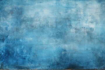 Blue Canvas Background with Grated Texture and Turquoise Stroke. Old and Dirty Effect of a Blue
