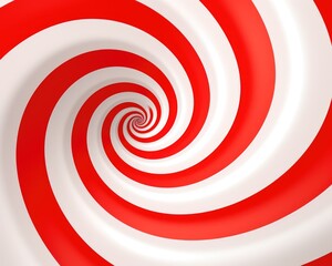 Abstract Three-Dimensional White Spiral on Creative Red Background