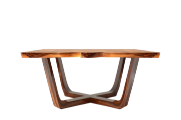 Wooden round table  isolated on transparent background