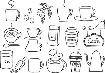コーヒーやカフェのイメージペン画