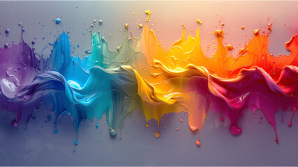 Brush strokes using rainbow color palette
