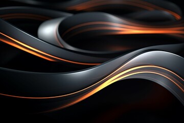 two black and orange swirling lines, one on the left