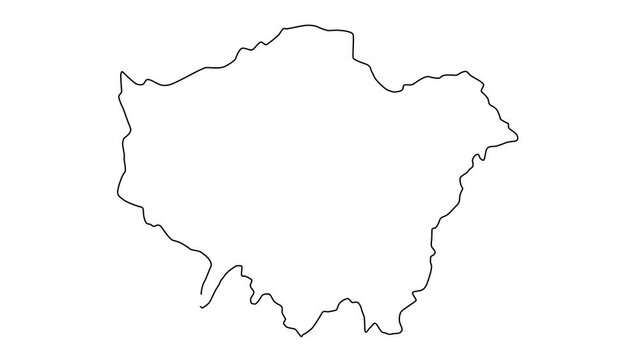 animated sketch of a map of London in England
