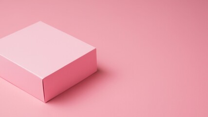 Vibrant pink box sits upon a complementary pink background. AI-generated.