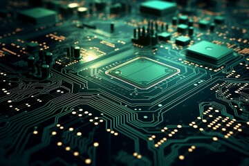 Fototapeta premium AI-Crafted Imagery of Abstract Electronic Circuitry - Embrace the Future of Design