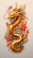 Obraz premium Dragon zodiac sign. chinese horoscope. 3d render