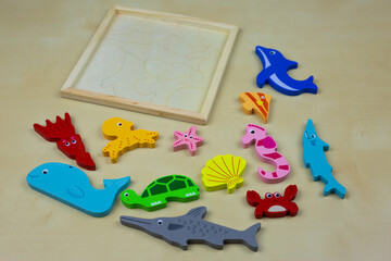 Children puzzle game for development