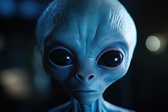 portrait of blue alien illustration