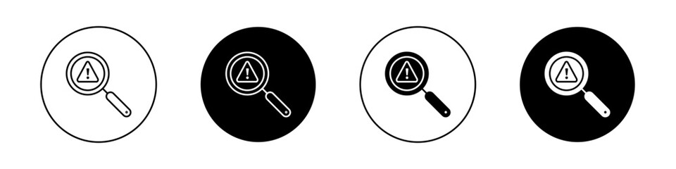 Finding Problem Icon Set. Problem finding or identification vector symbol in a black filled and outlined style. Discover Solutions of fraud Sign. - obrazy, fototapety, plakaty