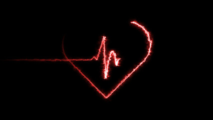 ECG cardiogram monitoring heartbeat line shows heart .