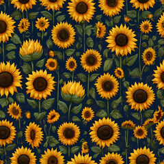 sunflower background yellow  nature  summer  flowers,Ai generated 