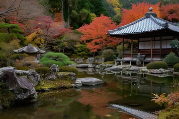 japanese garden in autumn