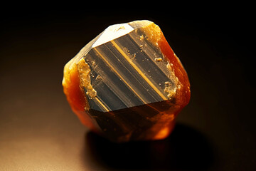 Walfordite is a rare precious natural stone on a black background. AI generated.