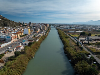 Fototapeta na wymiar Cullera y el rio Jucar