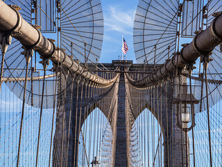 Close up of Brooklyn Bridge