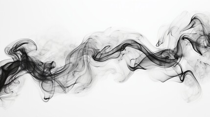 black smoke against a white background