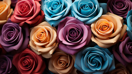 Rose colorate. Bouquet. Fiori.
