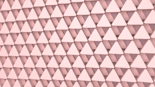 Pink 3d background with triangular tiles